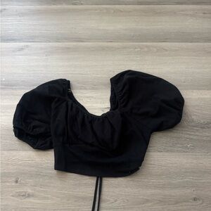 Altar'd State Black Puff Sleeve Blouse